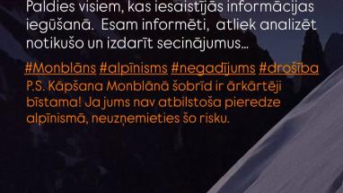 Attēls rakstam: "Nokritusi no vairāk nekā 250 metru augstuma". Monblānā cietusi alpīniste no Latvijas