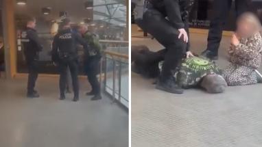 Attēls rakstam: Rīgā bērns izmisīgi kliedz brīdī, kad tirdzniecības centrā tiek aizturēts viņa tēvs. Kā to skaidro policija?