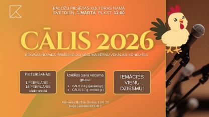 Attēls rakstam: 1.III Bērnu vokālais konkurss "Cālis 2026" Baložos