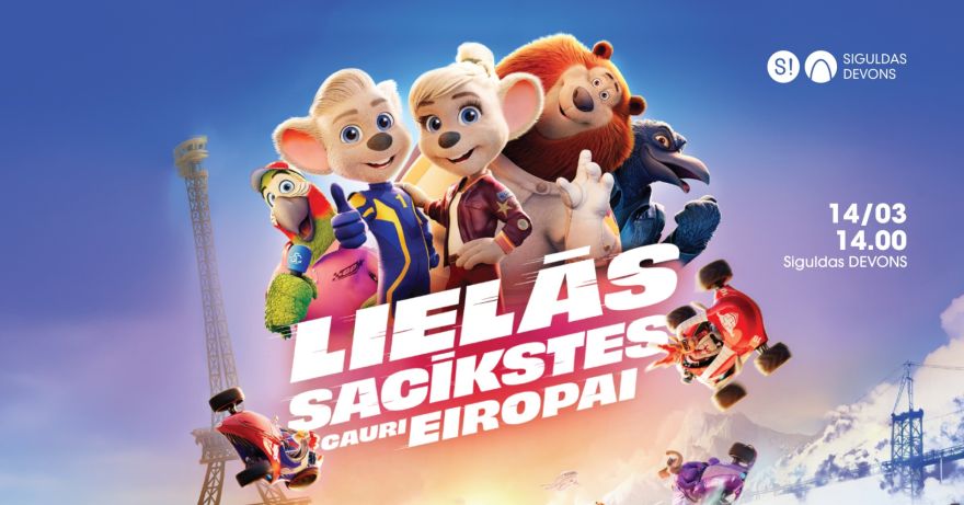 14.III Animācijas filma "Lielās sacīkstes cauri Eiropai" Siguldā