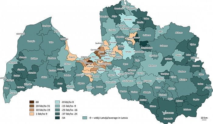 16 Latvijas novados pērn audzis iedzīvotāju skaits, no tiem 14 – Pierīgā
