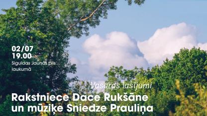 Attēls rakstam: 2.VII Dace Rukšāne un Sniedze Prauliņa pasākumā "Vasaras lasījumi" Siguldā