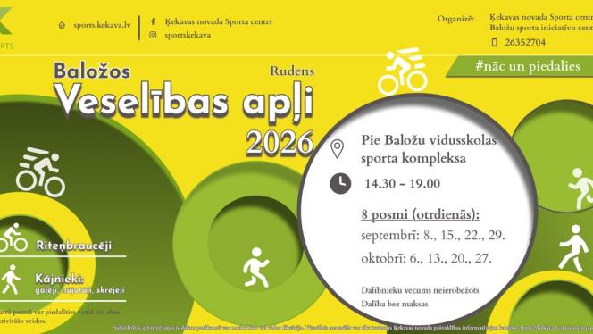 Attēls rakstam: 22.IX Sporta aktivitāšu "Veselības apļi 2026" trešais posms Baložos