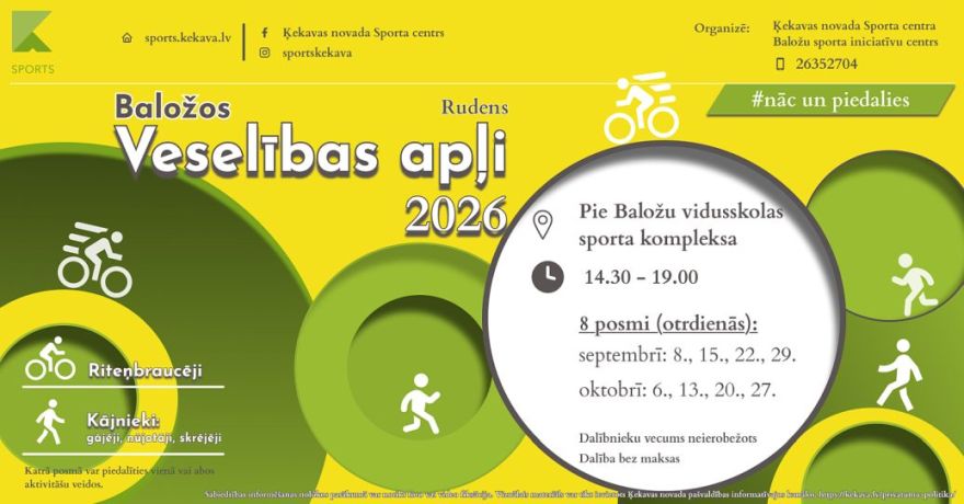 22.IX Sporta aktivitāšu "Veselības apļi 2026" trešais posms Baložos