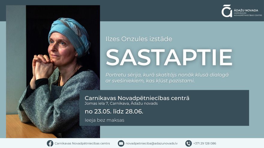 23.V Izstādes "Sastaptie" atklāšana un tikšanās ar autori Ilzi Onzuli Carnikavā
