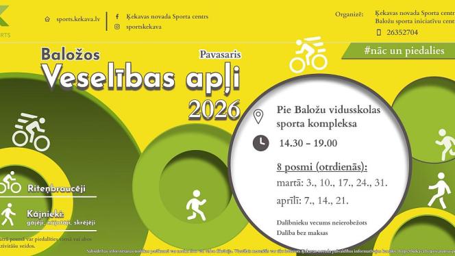 Attēls rakstam: 24.III Pavasara sporta aktivitātes "Veselības apļi 2026" Baložos