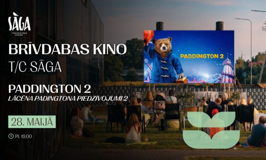 28.V Brīvdabas kino seanss "Lācēna Padingtona piedzīvojumi 2" Ulbrokā