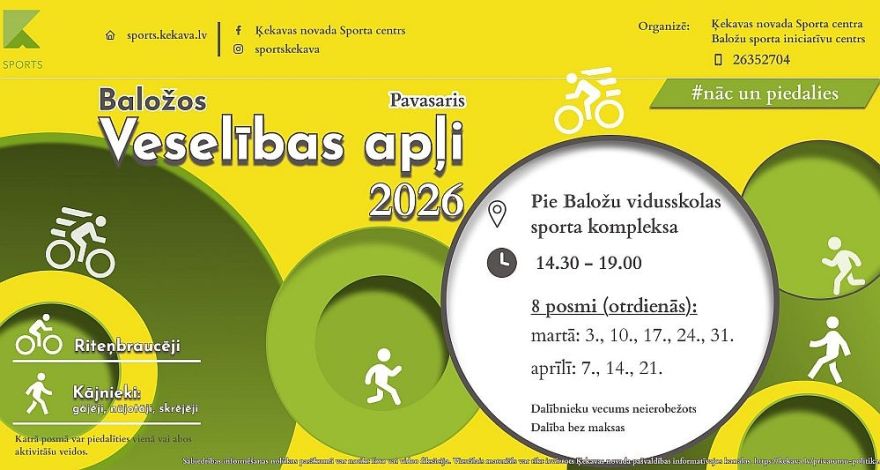 3.III Pavasara sporta aktivitātes "Veselības apļi 2026" Baložos