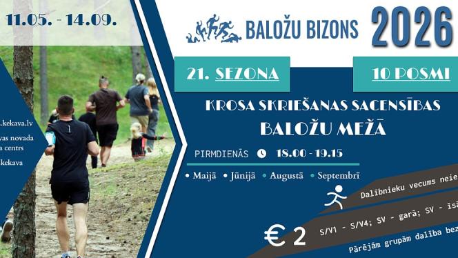 Attēls rakstam: 31.VIII Krosa skriešanas sacensību "Baložu bizons 2026" astotais posms