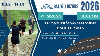 Attēls rakstam: 31.VIII Krosa skriešanas sacensību "Baložu bizons 2026" astotais posms