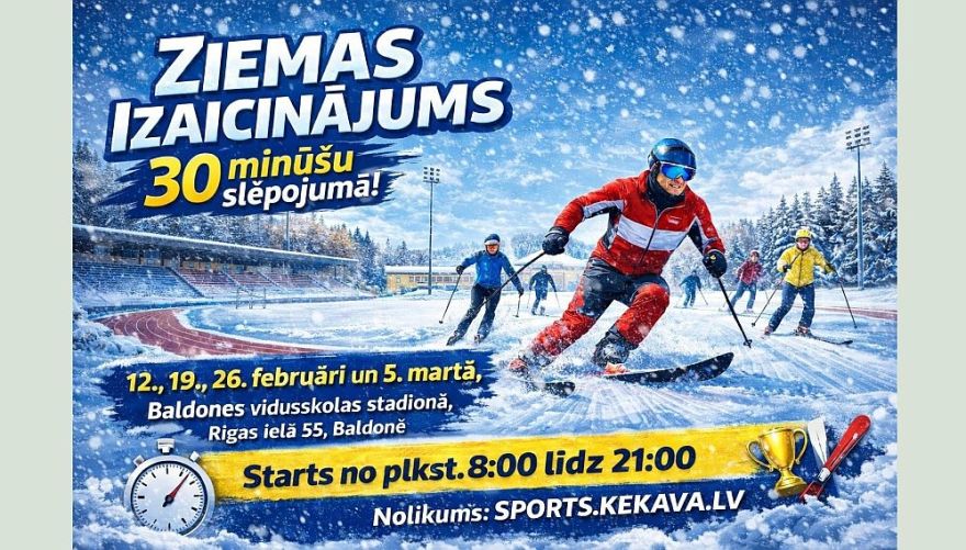 5.III Sacensības "Ziemas izaicinājums 30 minūšu slēpojumā" Baldonē