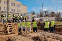 Foto: Saulkrastos iemūrēta kapsula jaunajam centram jūrniecības un ūdens sporta attīstībai