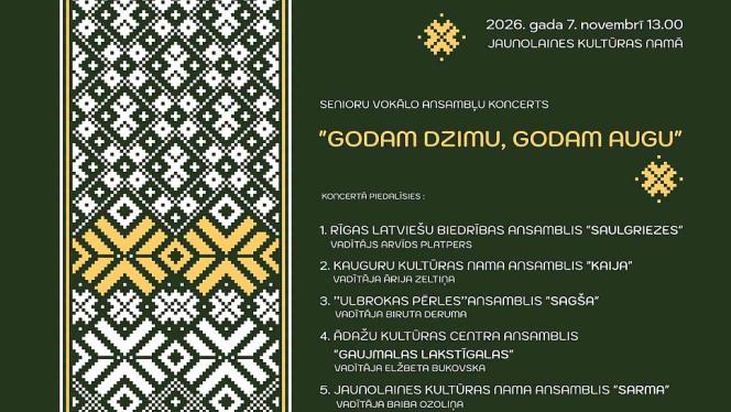 Attēls rakstam: 7.XI Senioru vokālo ansambļu koncerts "Godam dzimu, godam augu" Jaunolainē