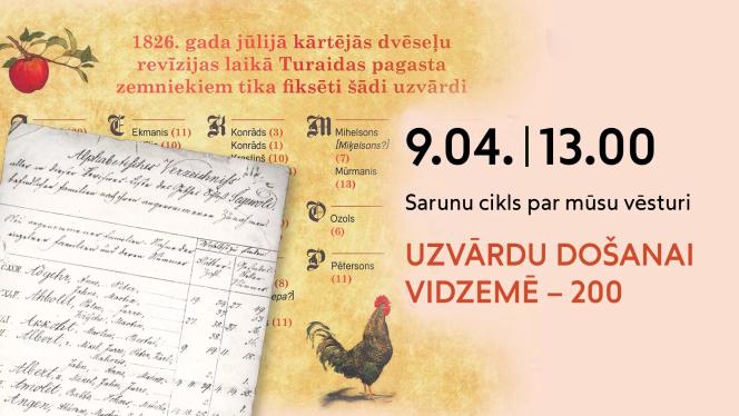 Attēls rakstam: 9.IV "Uzvārdu došanai Vidzemē – 200". Diskusija Turaidā