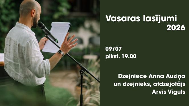 Attēls rakstam: 9.VII "Vasaras lasījumi" kopā ar dzejniekiem Annu Auziņu un Arvi Vigulu Siguldā