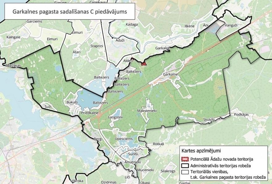 Ādažu novada pašvaldība nepiekrīt Garkalnes pagasta tehniskajai robežu maiņai