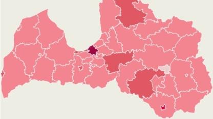 Attēls rakstam: Aizvadītajā nedēļā ar Covid-19 inficēto iedzīvotāju skaits samazinājies 37 Latvijas pašvaldībās