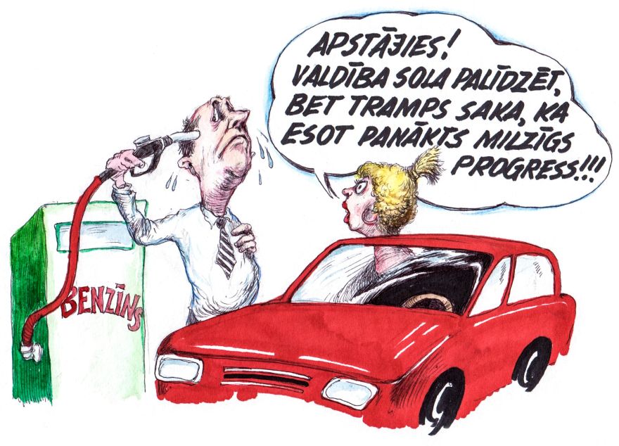 Aktuālais zīmējumā. Degvielas cena dzen izmisumā