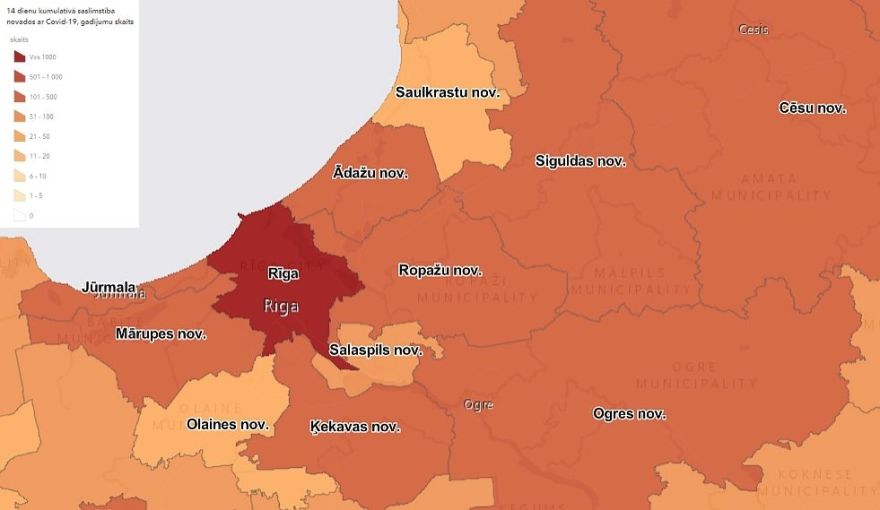 Ceturtdien reģistrēti 710 Covid-19 inficēšanās gadījumi, stacionēti 59 jauni pacienti