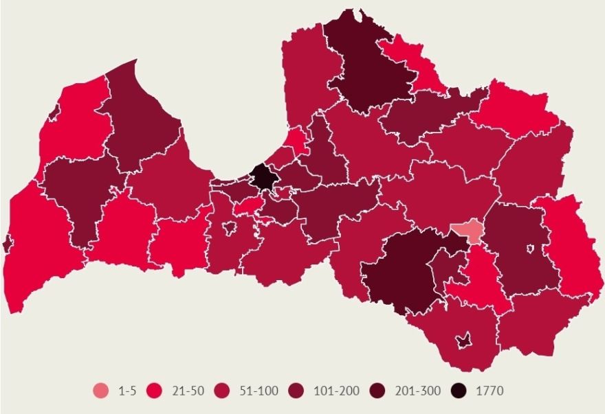 Ceturtdien visvairāk ar Covid-19 inficēto konstatē Rīgā, Jūrmalā un Ogrē
