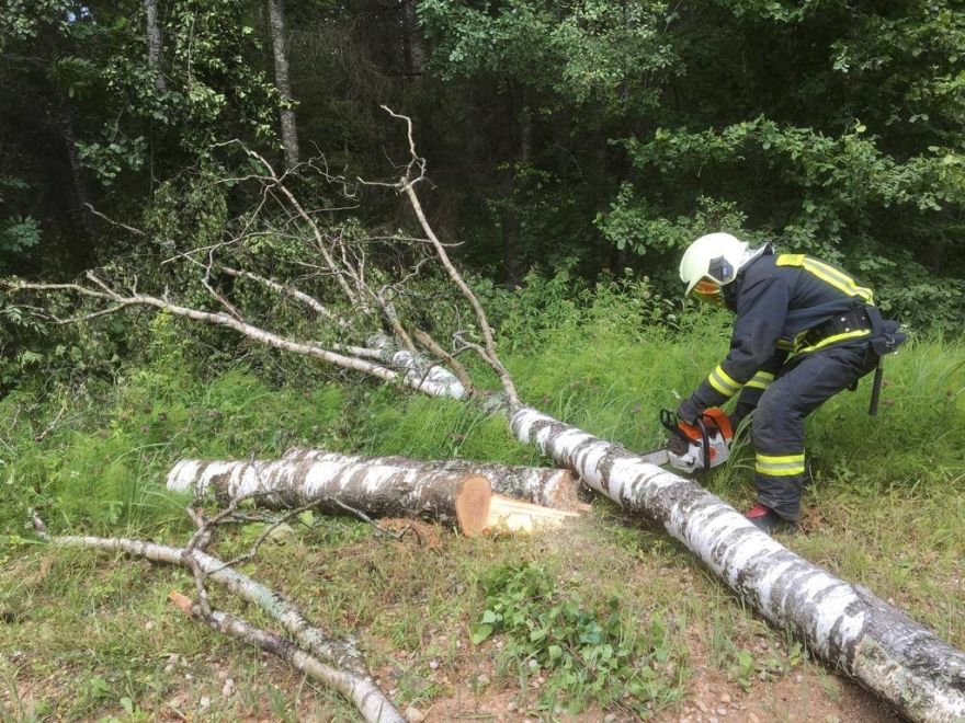 Daudzviet ugunsdzēsēji likvidējuši vēja un negaisa radītos postījumus, tostarp Pierīgā