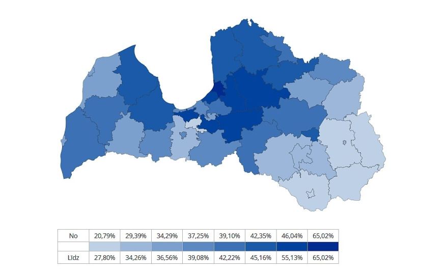 Eiropas Parlamenta vēlēšanās Latvijā piedalījušies 33,82% balsstiesīgo (precizēta)