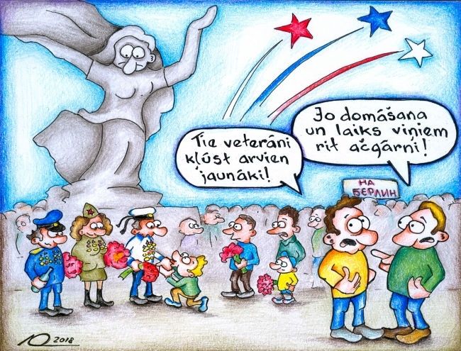 Karikatūra. 9. maija apmātība