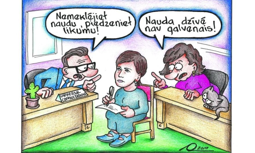 Karikatūra. Nepaklausīgie mediķi jeb Nauda dzīvē nav galvenais