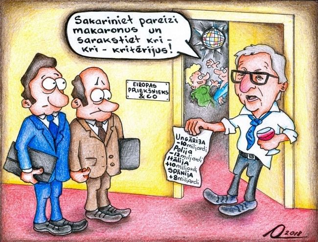 Karikatūra. Sākumā rezultāts, aprēķini – pēc tam