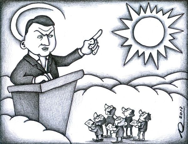 Karikatūra: Šlesers jautā, Šlesers atbild