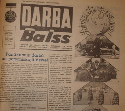 Ko "Darba Balss" un "Rīgas Apriņķa Avīze" vēstīja gada pirmajos numuros