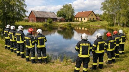 Attēls rakstam: Krimuldas ugunsdzēsēji atgādina būtisku niansi par piemājas dīķiem