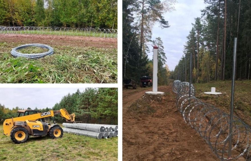 Latvijas-Baltkrievijas robežas aizsardzībai pagaidu dzeloņstiepļu žogu plānots izbūvēt līdz novembra vidum