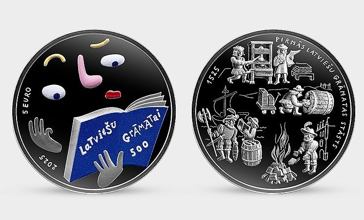 Latvijas Banka velta monētu pirmās latviešu valodā izdotās grāmatas piecsimtgadei