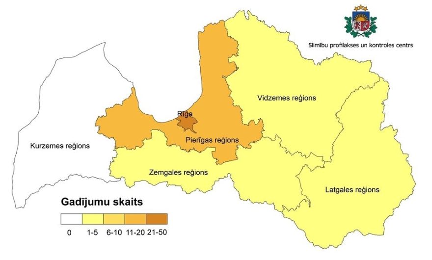 Lielākais pozitīvo Covid-19 gadījumu skaits arvien ir Rīgā un Pierīgas reģionā