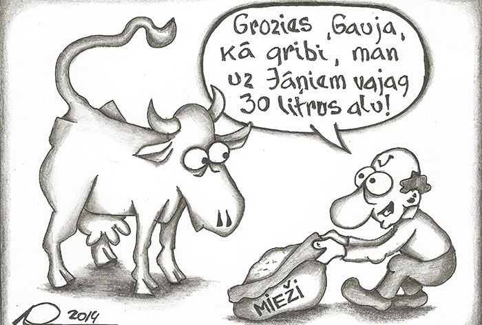 Līgo un Jāņu svētki karikatūrā