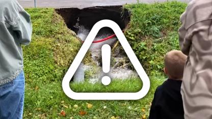 Attēls rakstam: Mārupē ūdensvada avārija - spiedienu neiztur arī asfalts