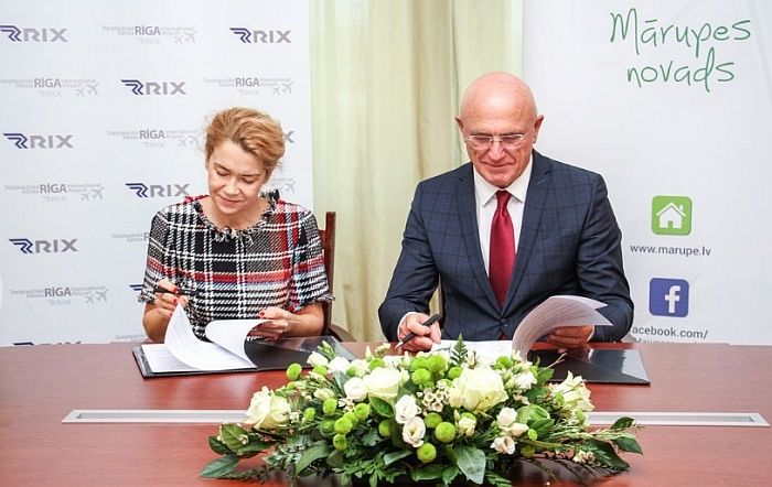 Mārupes novada dome parakstījusi sadarbības memorandu ar starptautisko lidostu "Rīga"