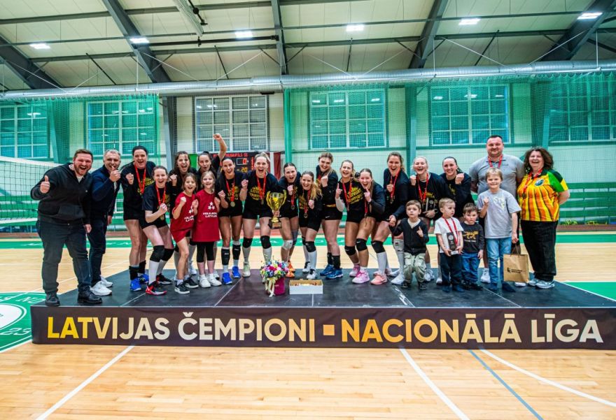 Mārupes volejbolistes nosargā Nacionālās līgas čempioņu titulu