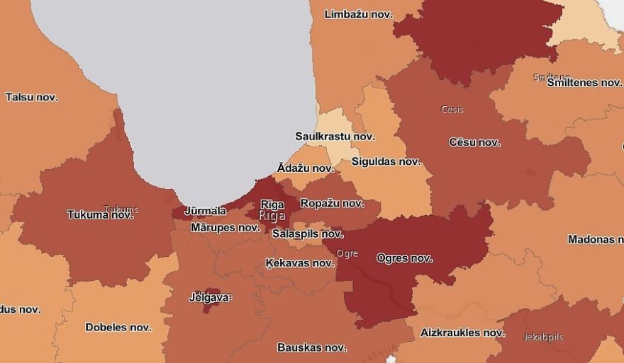 Otrdien Latvijā reģistrēti 1153 Covid-19 inficēšanās gadījumi, mirušas četras inficētas personas (papildināta)