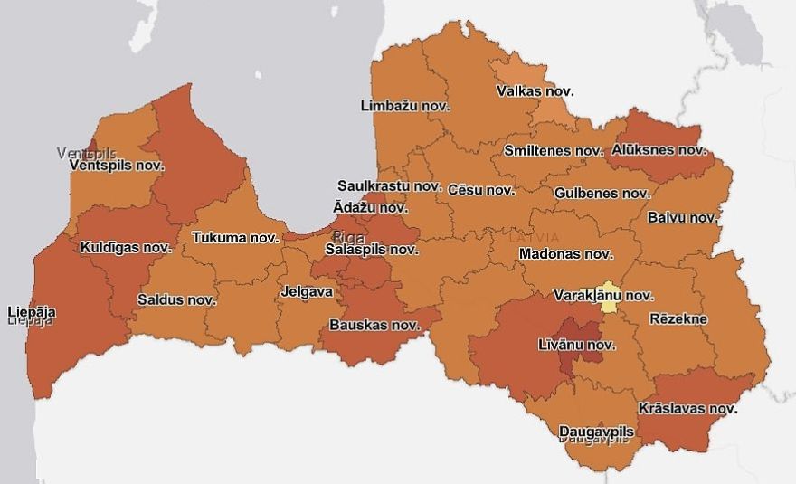 Otrdien Latvijā reģistrēti 636 Covid-19 inficēšanās gadījumi, palielinājies 14 dienu kumulatīvais rādītājs (papildināta)