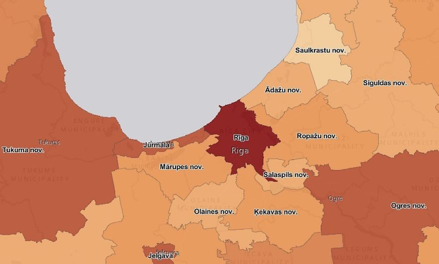 Otrdien Latvijā reģistrēti 734 Covid-19 inficēšanās gadījumi (papildināta)