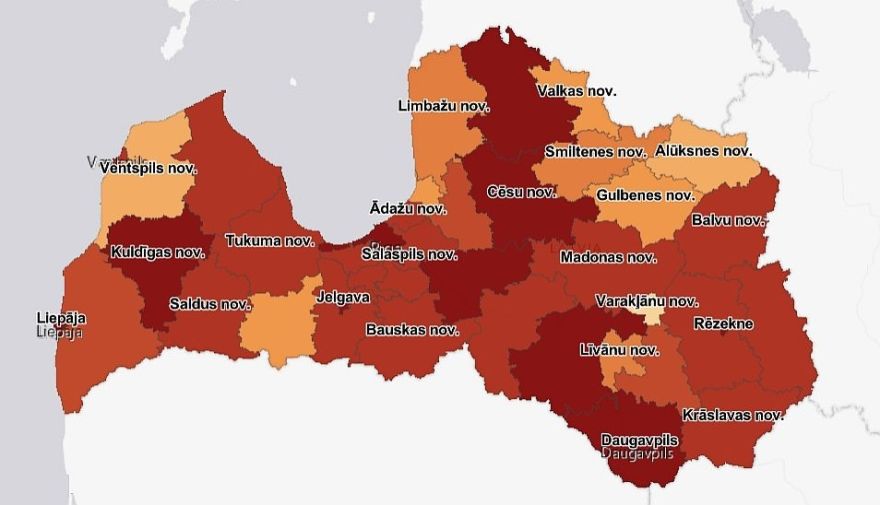 Otrdien reģistrēti 2599 Covid-19 inficēšanās gadījumi, mirušas 24 inficiētas personas (papildināta)