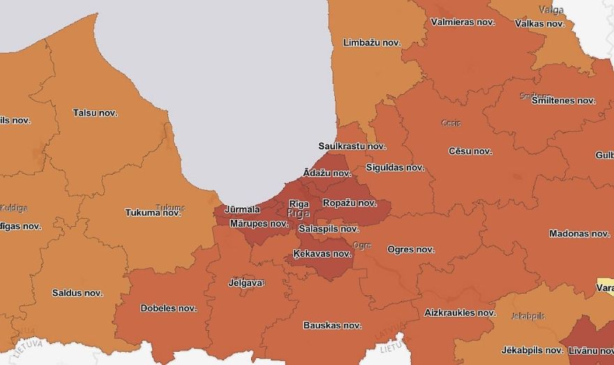 Otrdien reģistrēti 908 Covid-19 inficēšanās gadījumi, 14 dienu kumulatīvais rādītājs pakāpies uz 420 (papildināta)