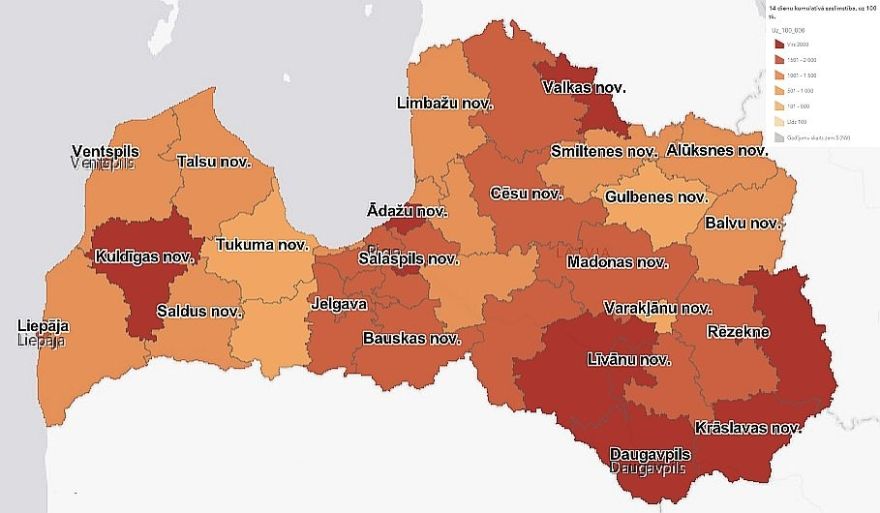 Piektdien reģistrēti 2879 Covid-19 inficēšanās gadījumi; slimnīcās stacionēti 186 jauni pacienti (papildināta)