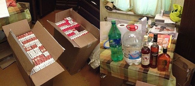 Privātmājā Plakanciemā policisti atrod 19 600 nelegālo cigarešu un septiņus litrus alkohola