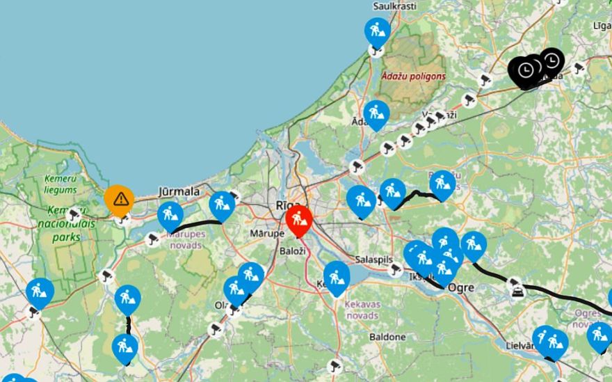 Publicēta šāgada valsts autoceļu būvdarbu karte. Kur raks Pierīgā?