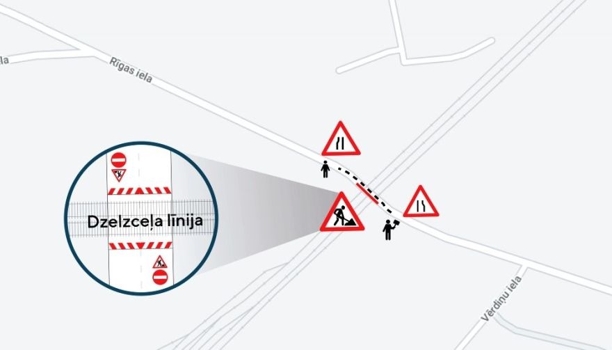Remontdarbu dēļ novembra sākumā būs ierobežota transporta kustība pa dzelzceļa pārbrauktuvi Olainē