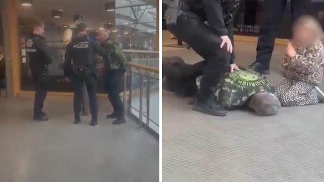 Attēls rakstam: Rīgā bērns izmisīgi kliedz brīdī, kad tirdzniecības centrā tiek aizturēts viņa tēvs. Kā to skaidro policija?