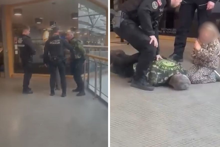 Rīgā bērns izmisīgi kliedz brīdī, kad tirdzniecības centrā tiek aizturēts viņa tēvs. Kā to skaidro policija?